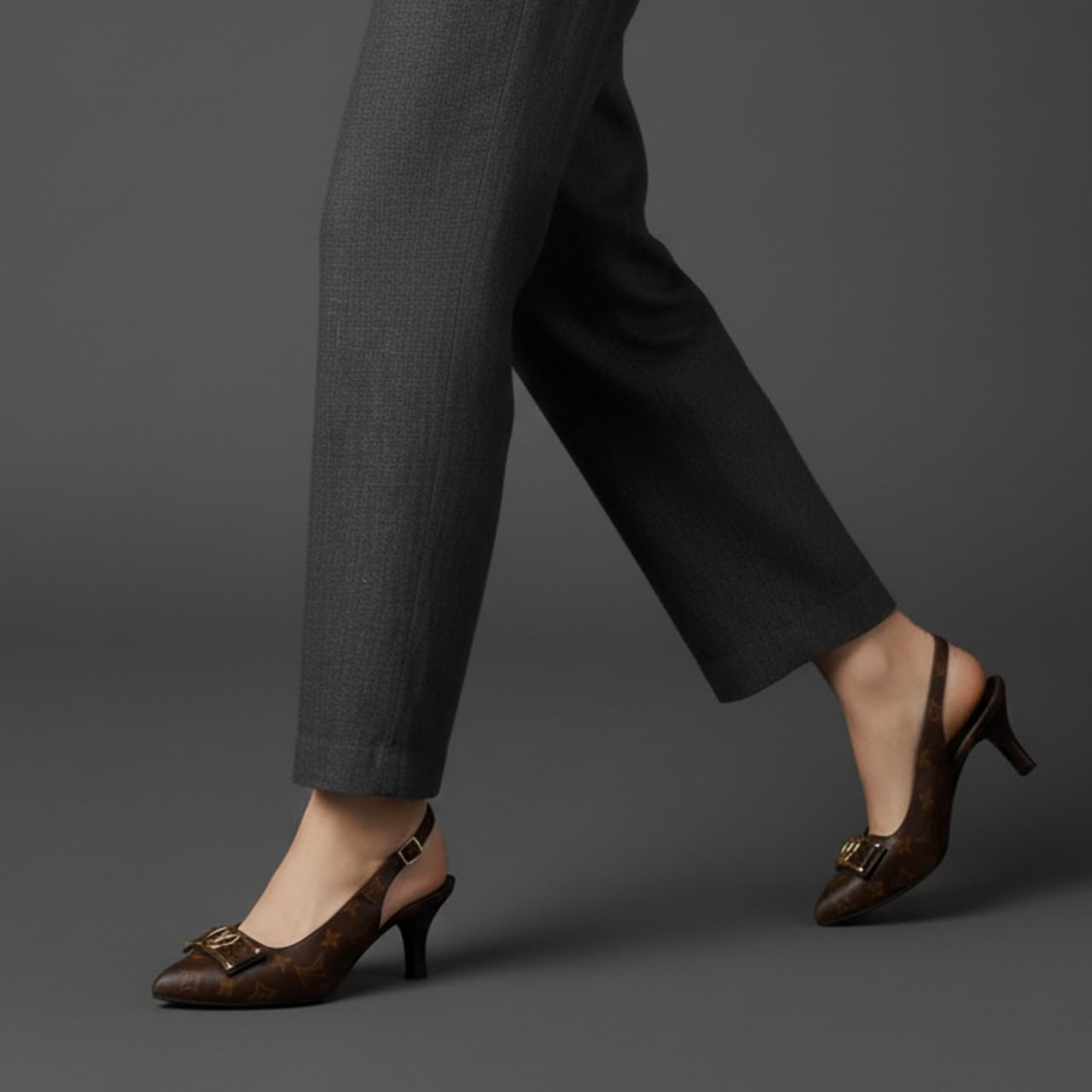 Premium LV Style Slingback Heels