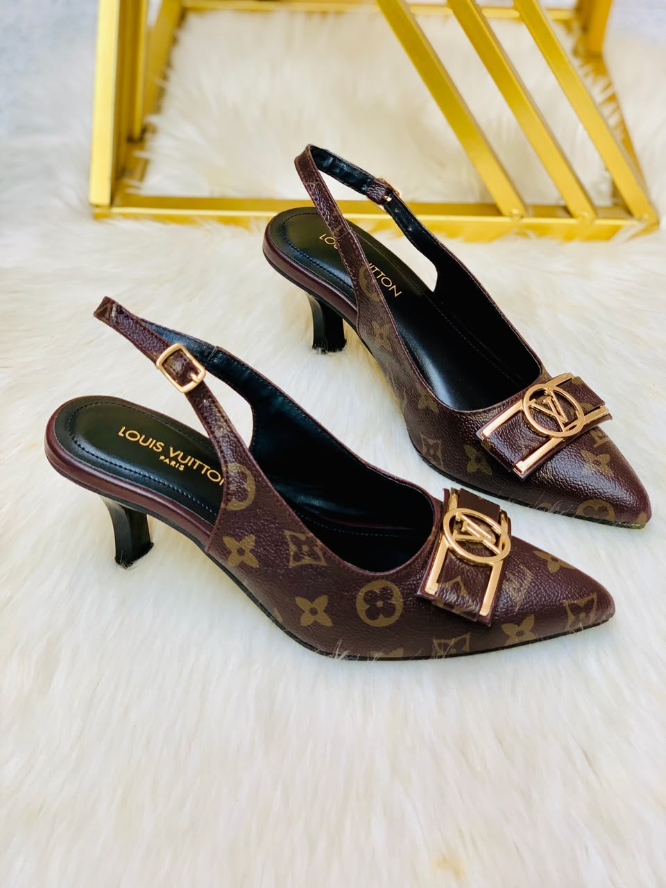 Premium LV Style Slingback Heels