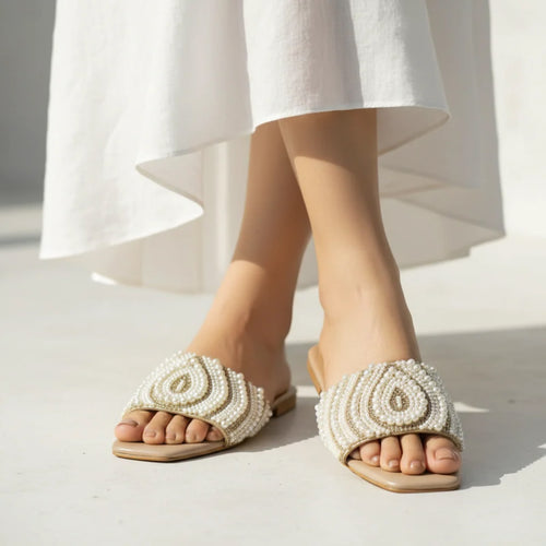 Premium Beaded Flat Slipper