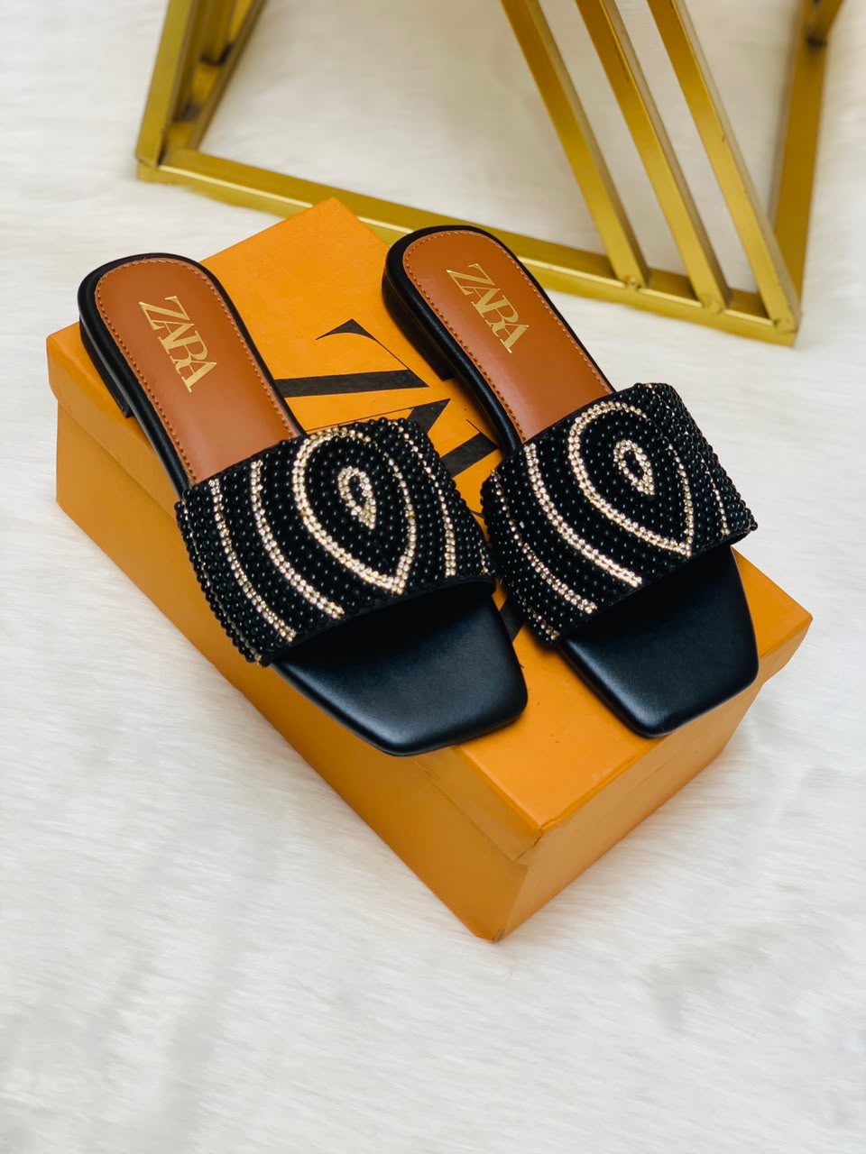Premium Beaded Flat Slipper