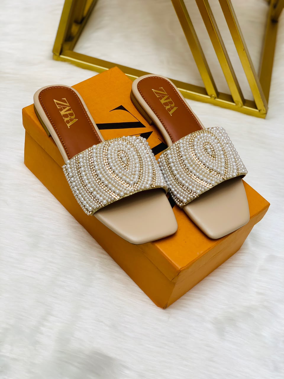 Premium Beaded Flat Slipper