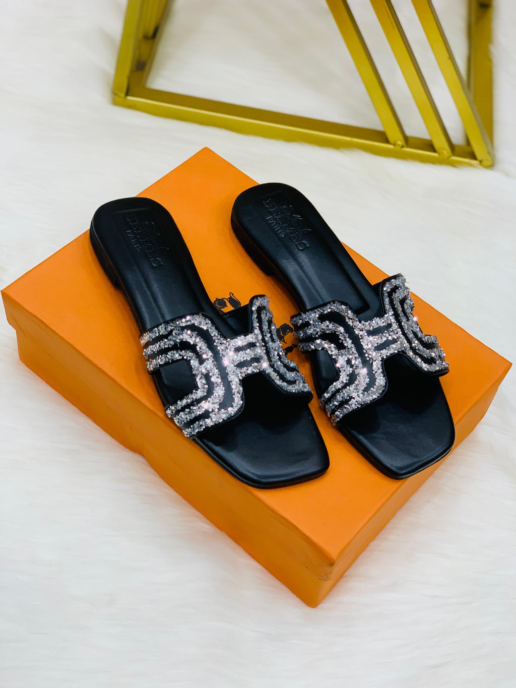 Premium Crystal Flat Slipper