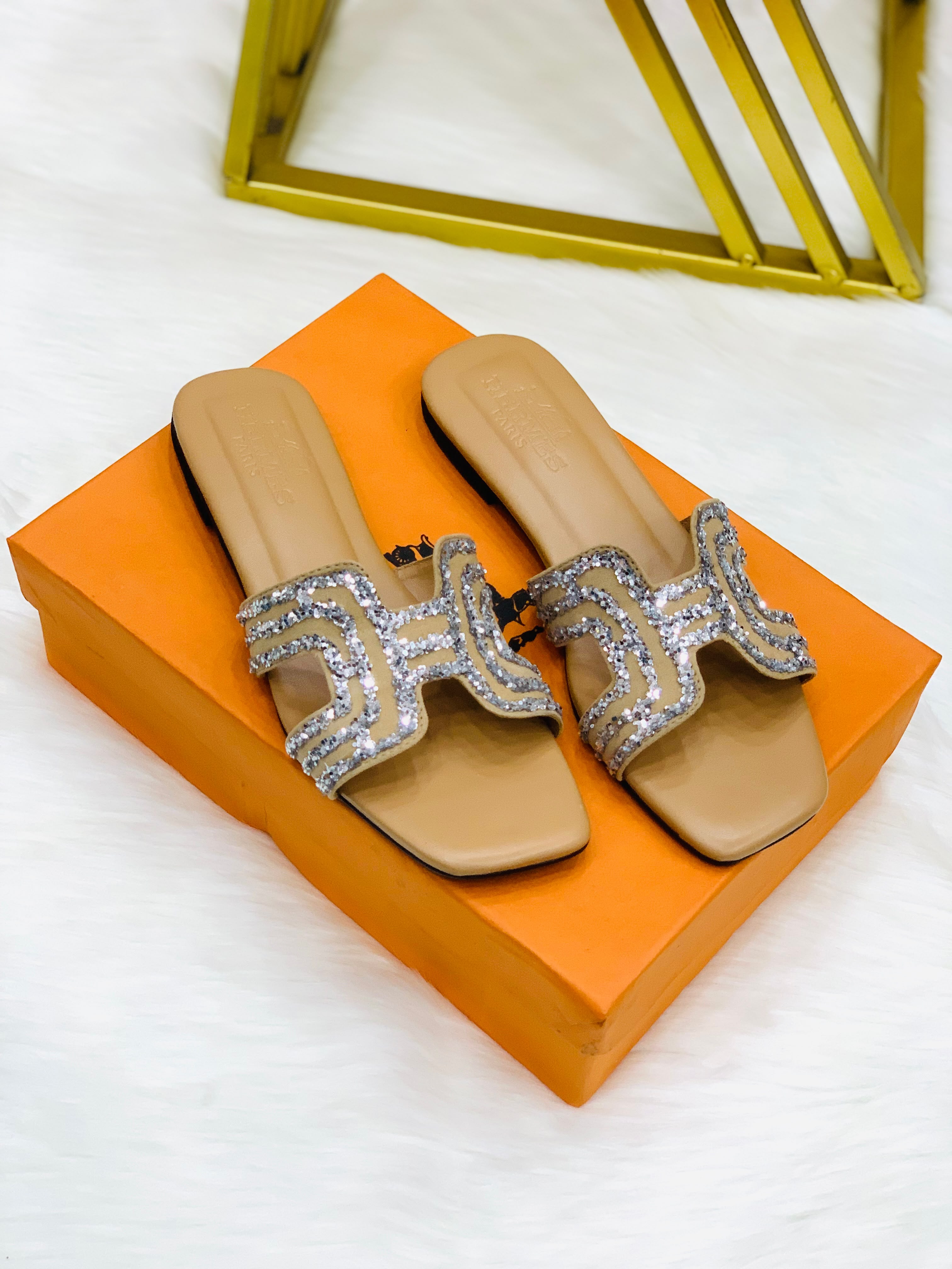 Premium Crystal Flat Slipper