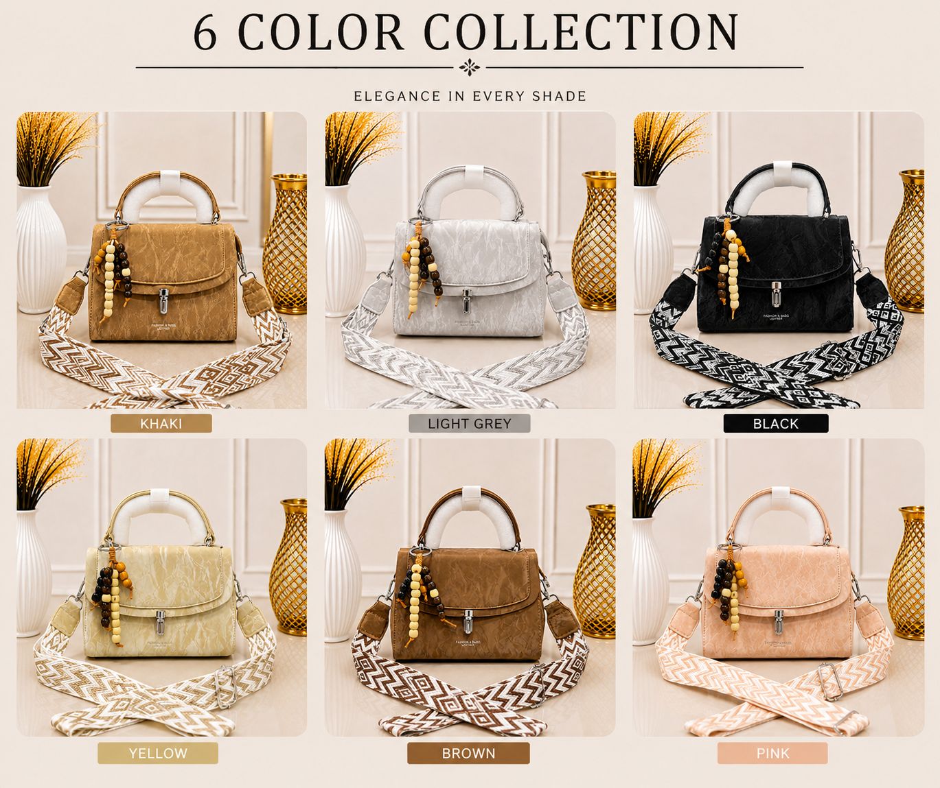 Printed Strap Crossbody Bag