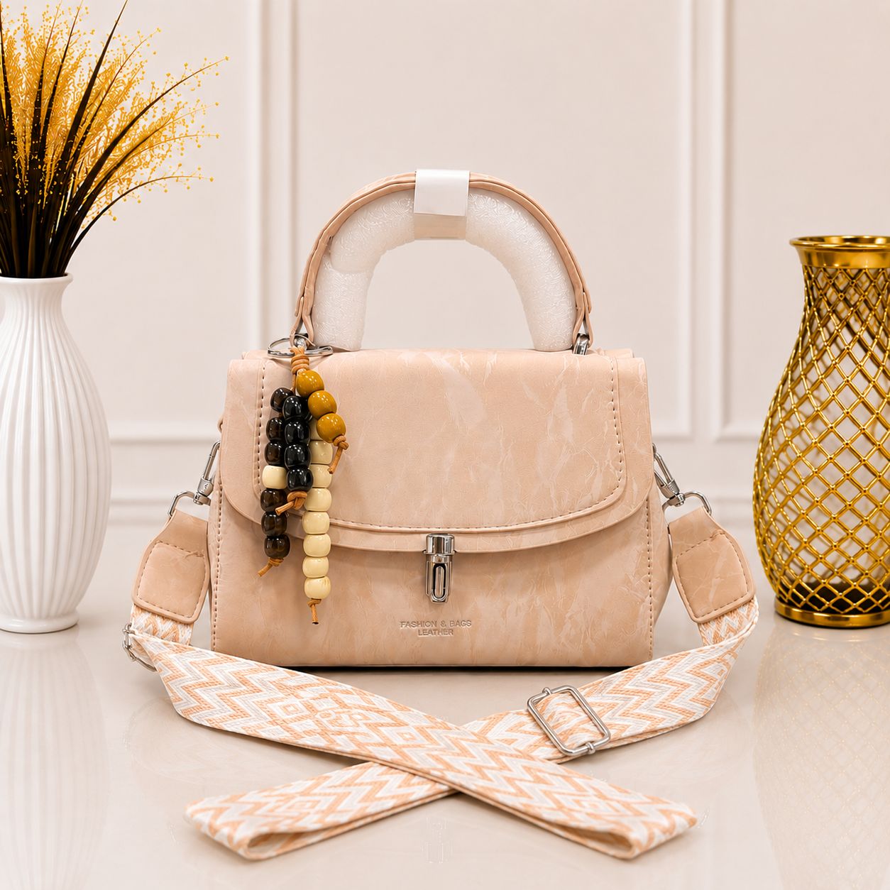 Printed Strap Crossbody Bag