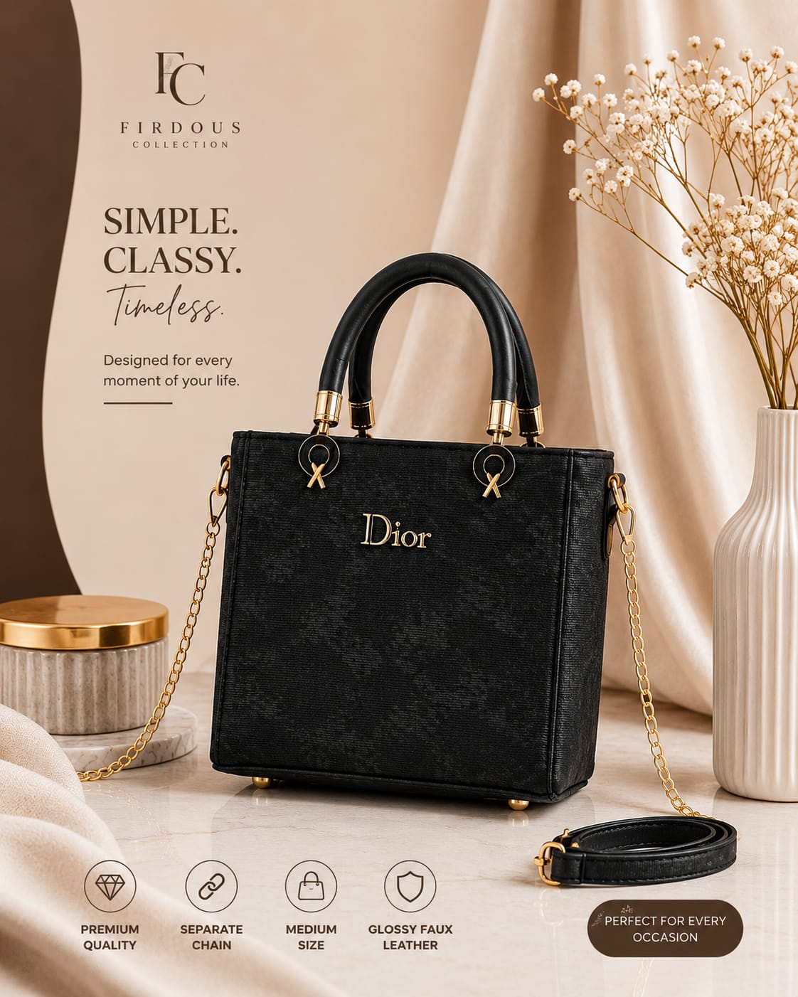 Glossy Shoulder Bag