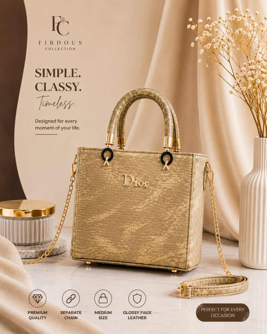 Glossy Shoulder Bag