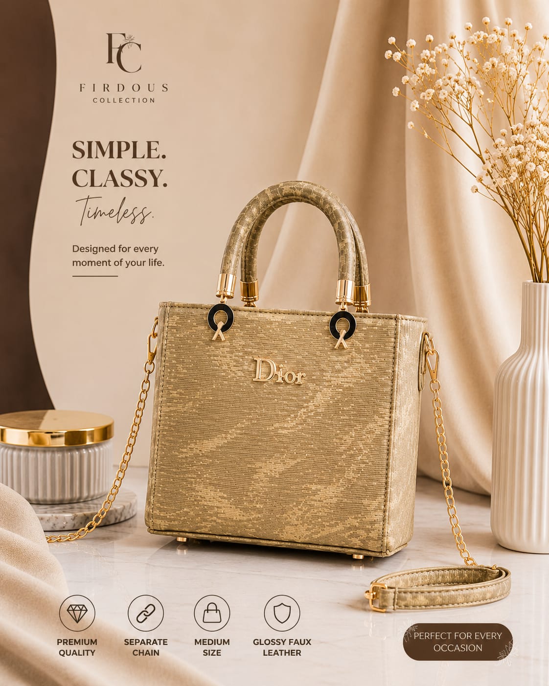 Glossy Shoulder Bag