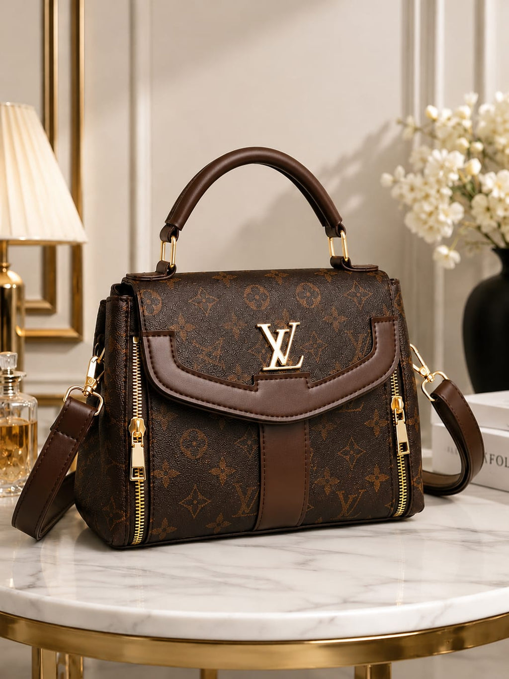 Premium 3-Zipper Crossbody Bag