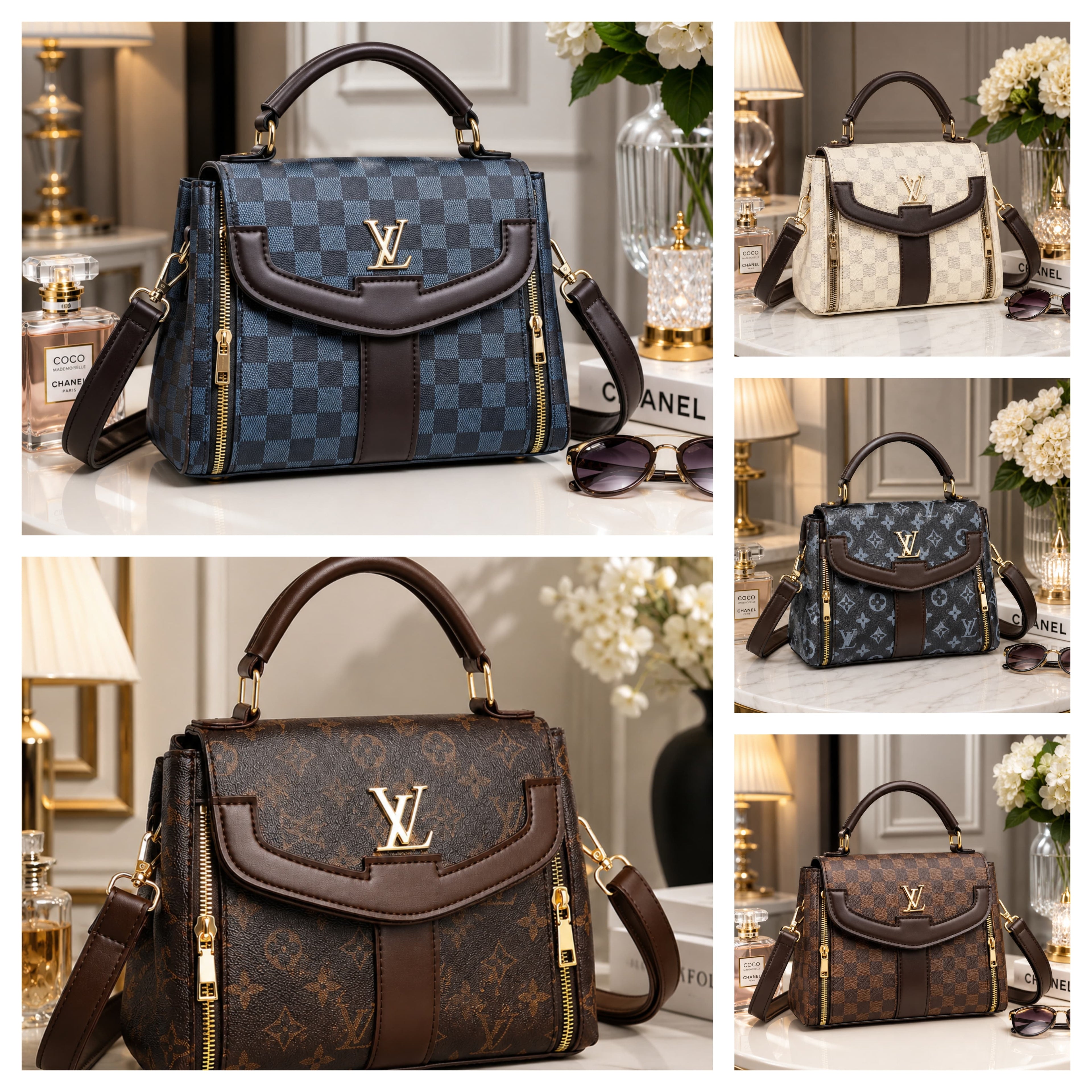 Premium 3-Zipper Crossbody Bag