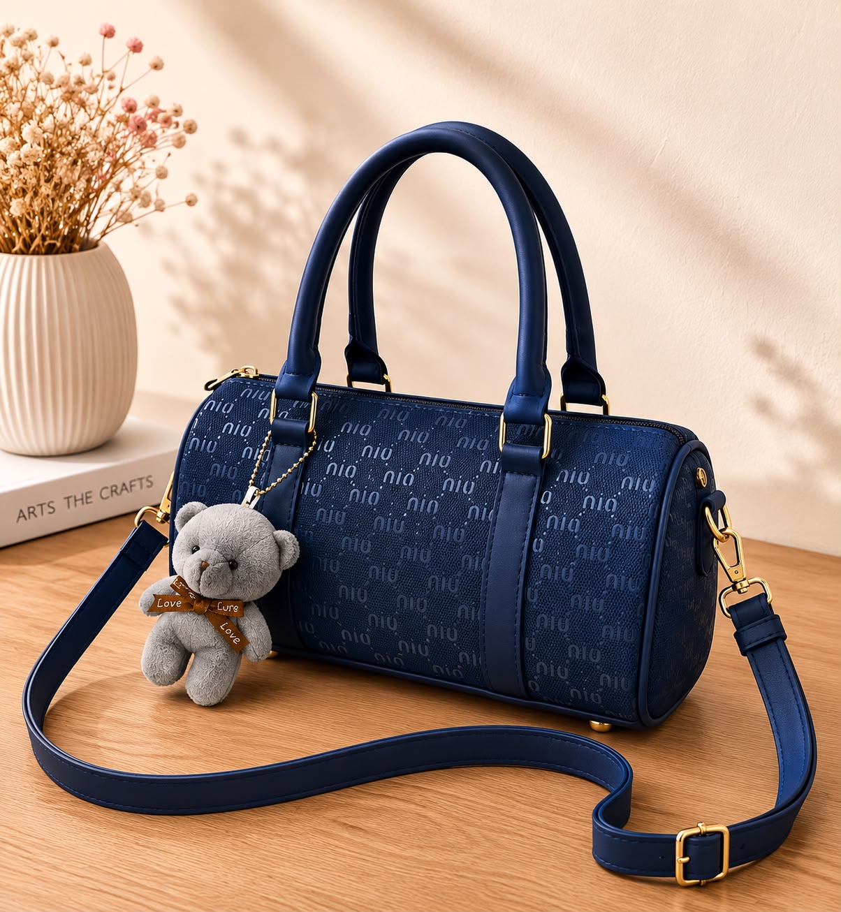 Premium Duffle Bag with Teddy Keychain
