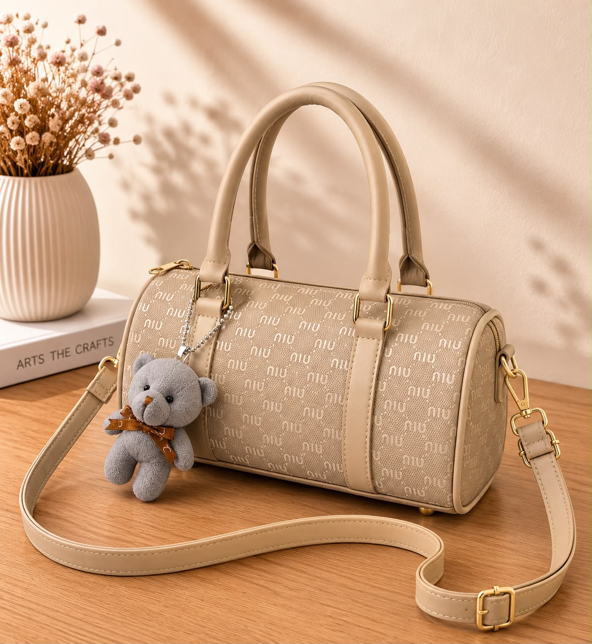Premium Duffle Bag with Teddy Keychain