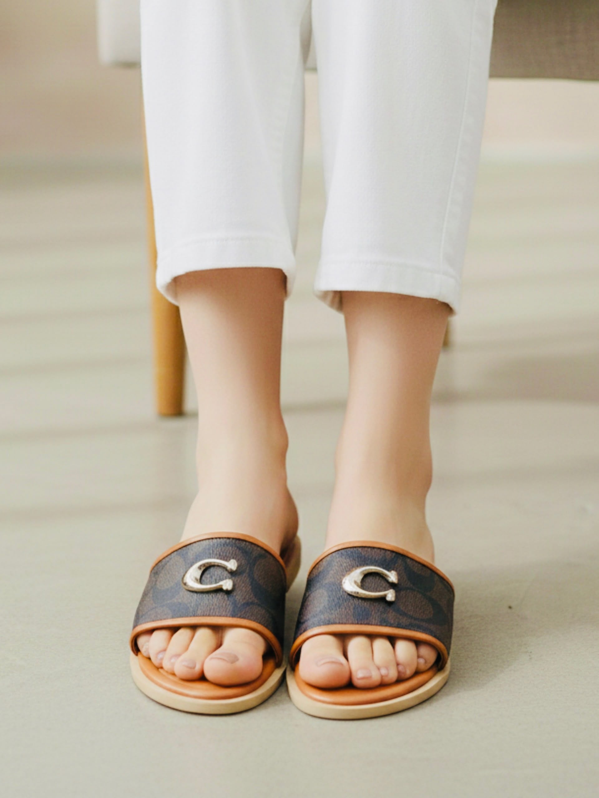 Premium Buckle Flat Slippers