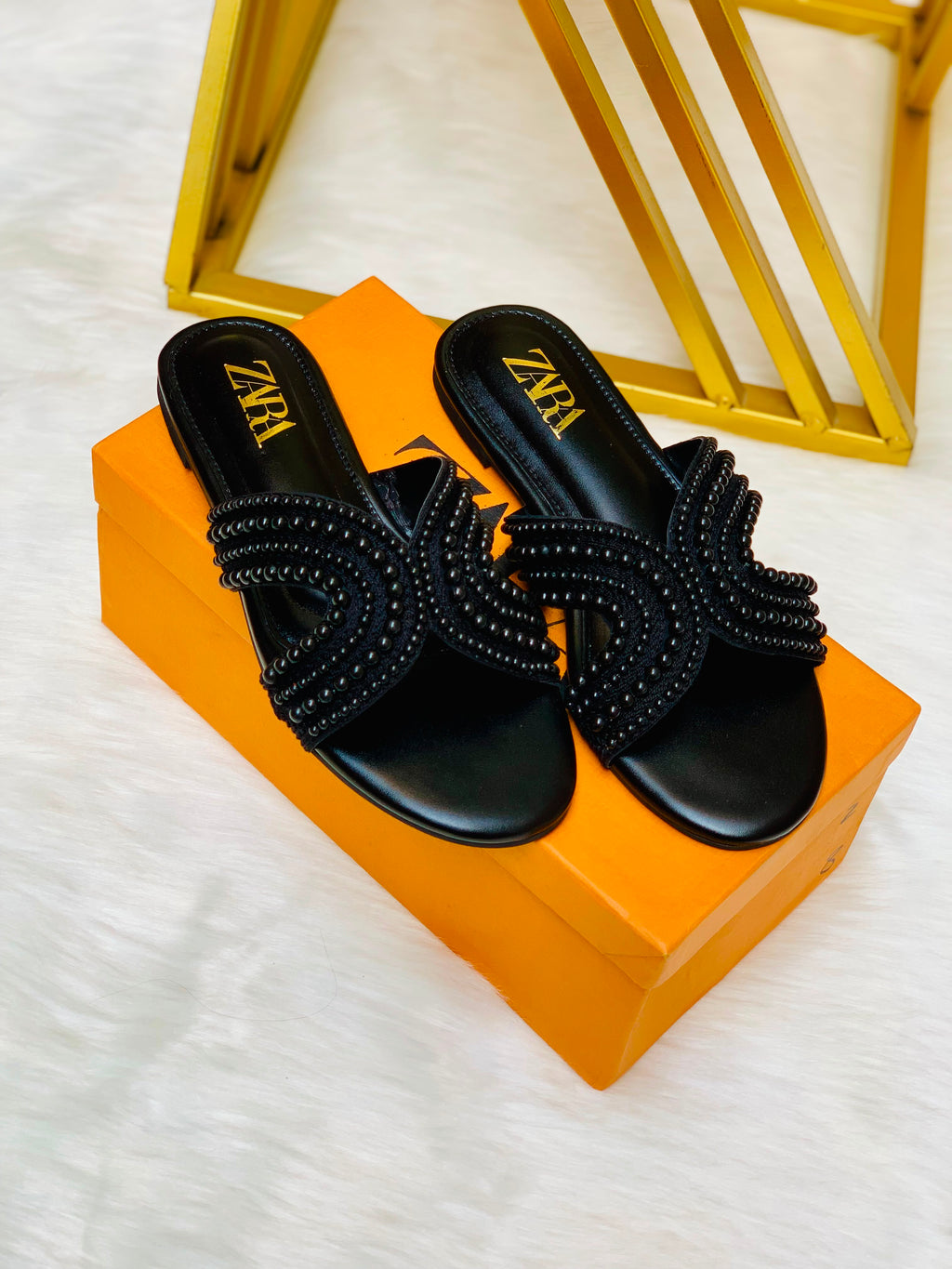 Premium Pearl Flat Slippers