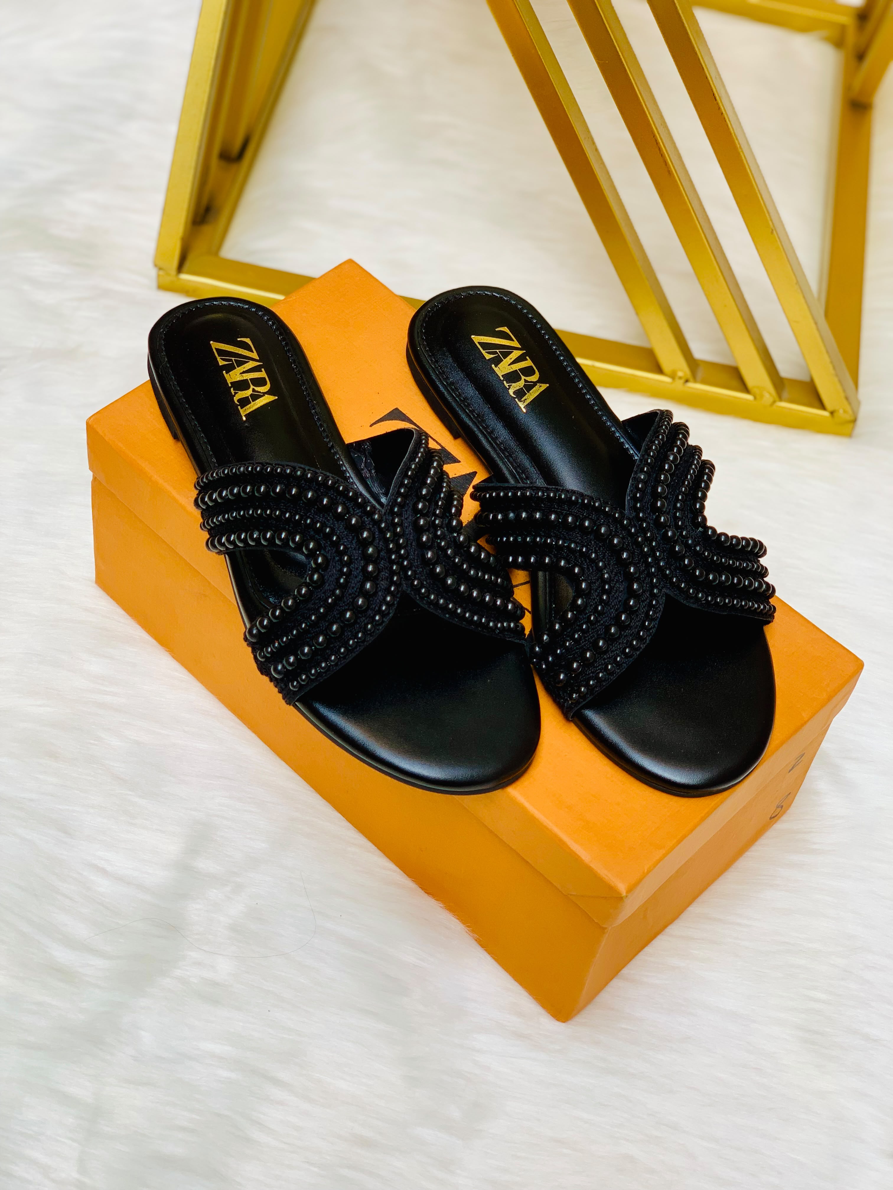 Premium Pearl Flat Slippers