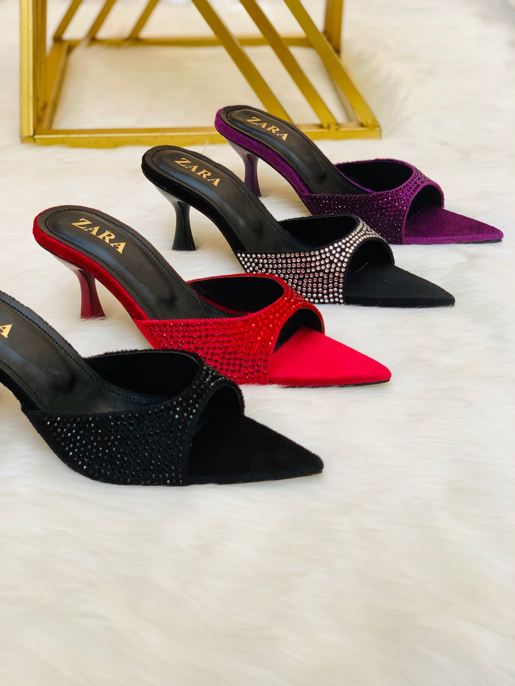 Premium Stone Heel Sandals