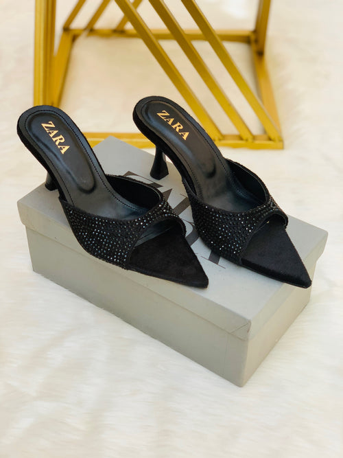 Premium Stone Heel Sandals