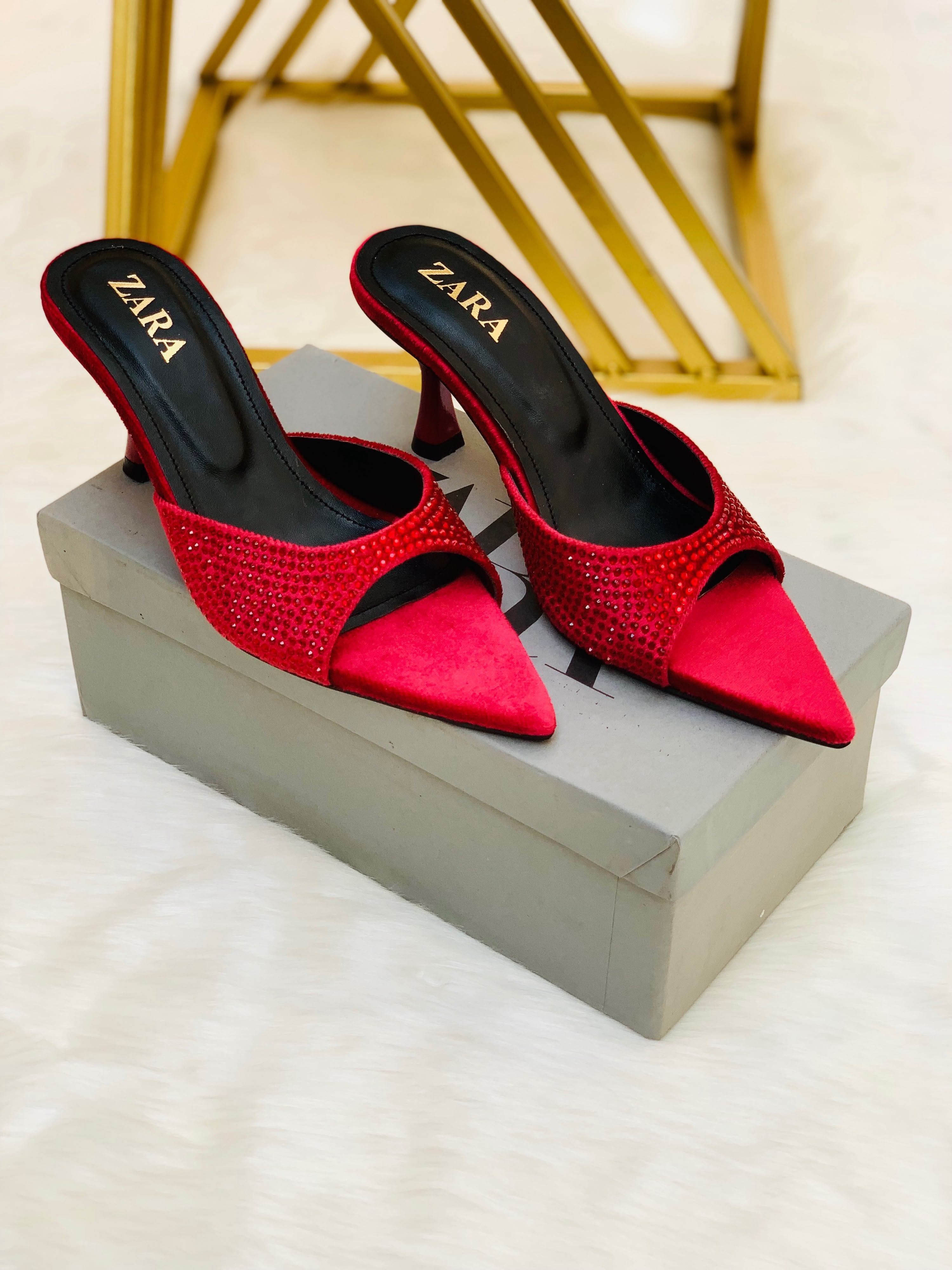 Premium Stone Heel Sandals