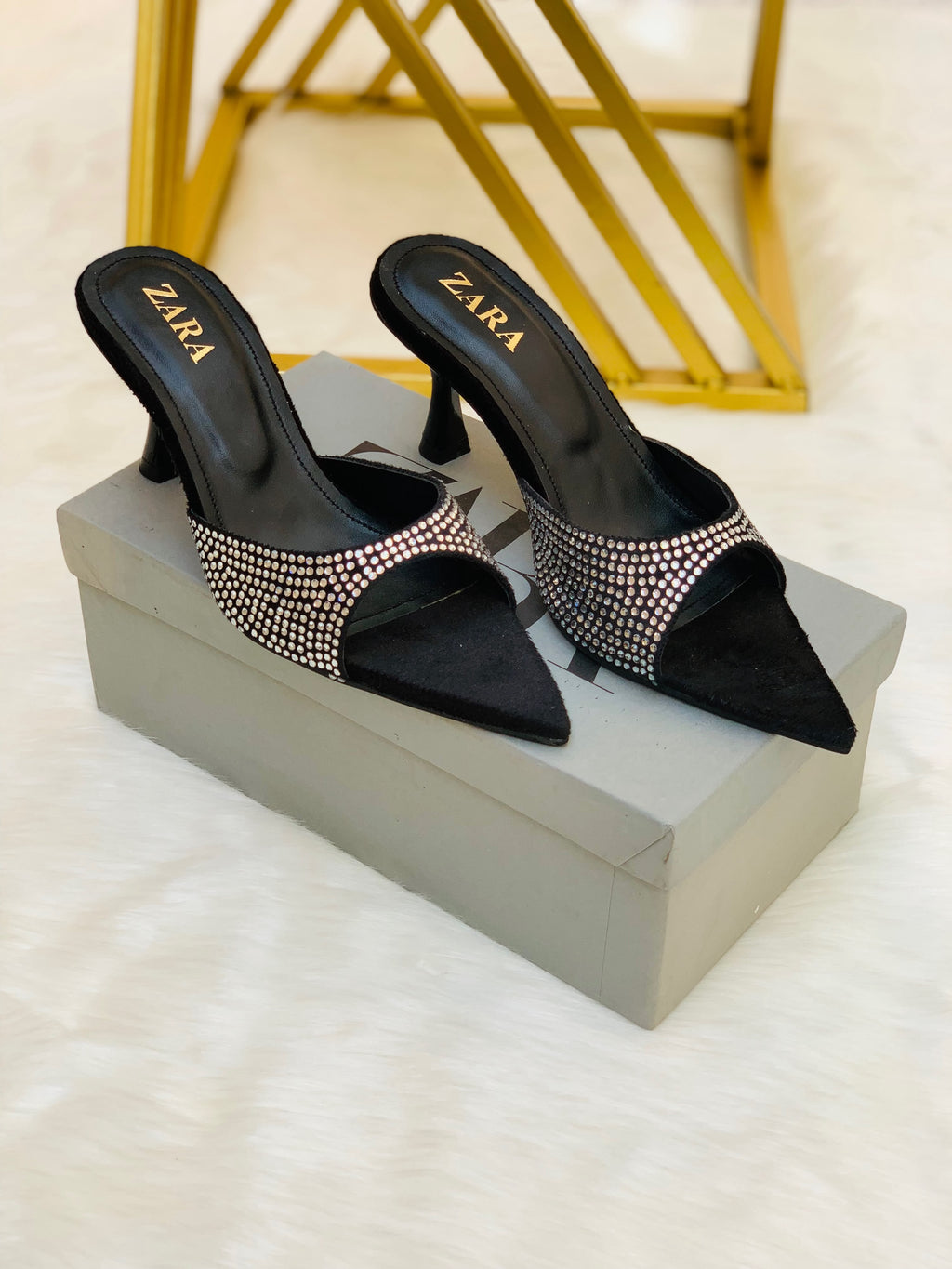 Premium Stone Heel Sandals