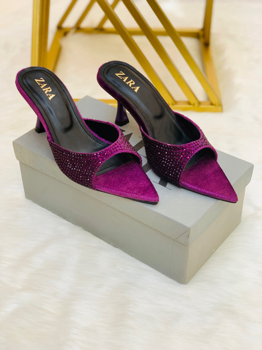 Premium Stone Heel Sandals