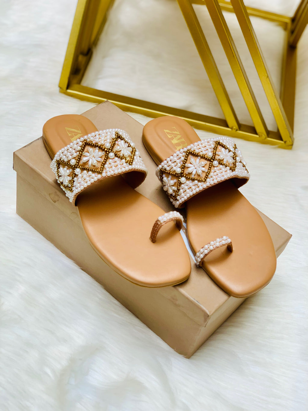 Premium Embroidered Flat Slippers