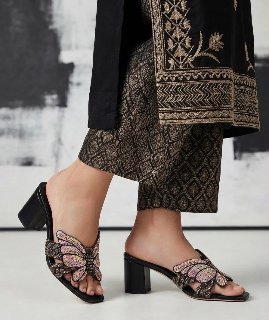 Premium Butterfly Block Heels