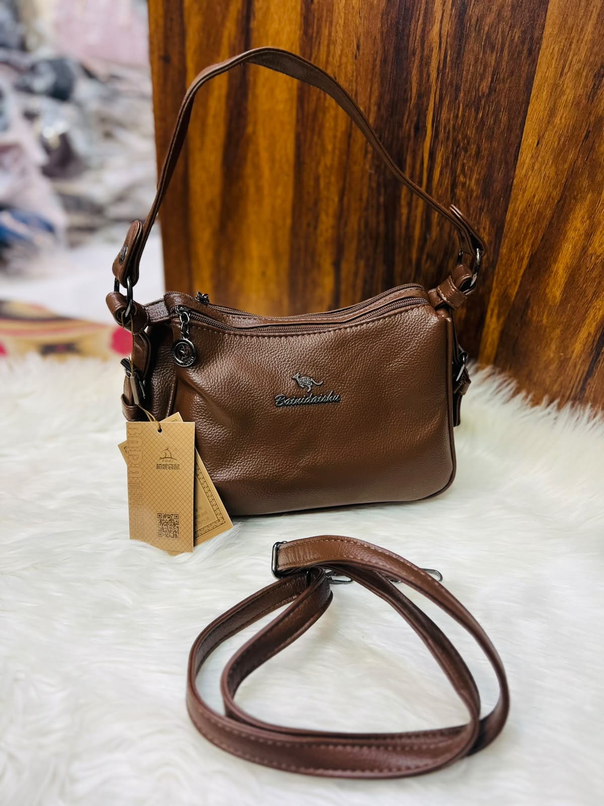 Premium Soft 2-Zipper Handbag