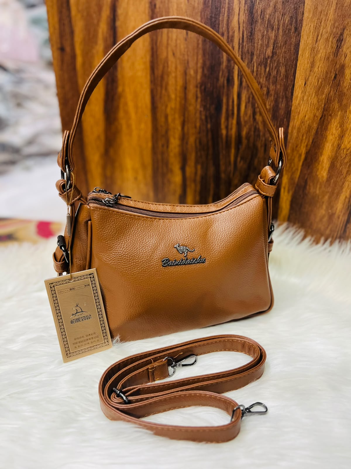 Premium Soft 2-Zipper Handbag