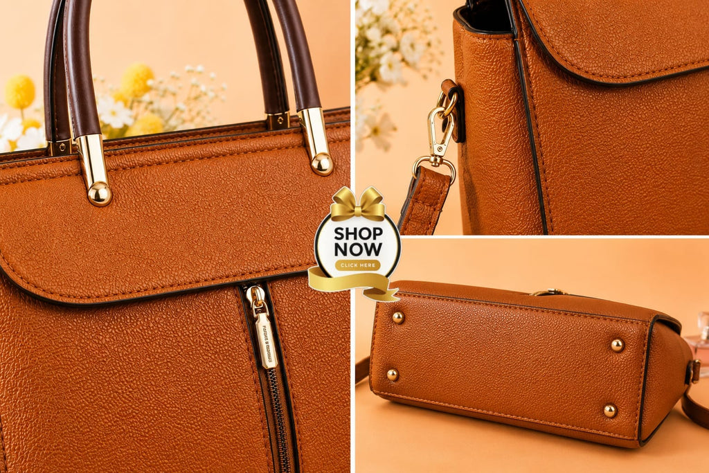 Premium 3-Zipper Shoulder Bag
