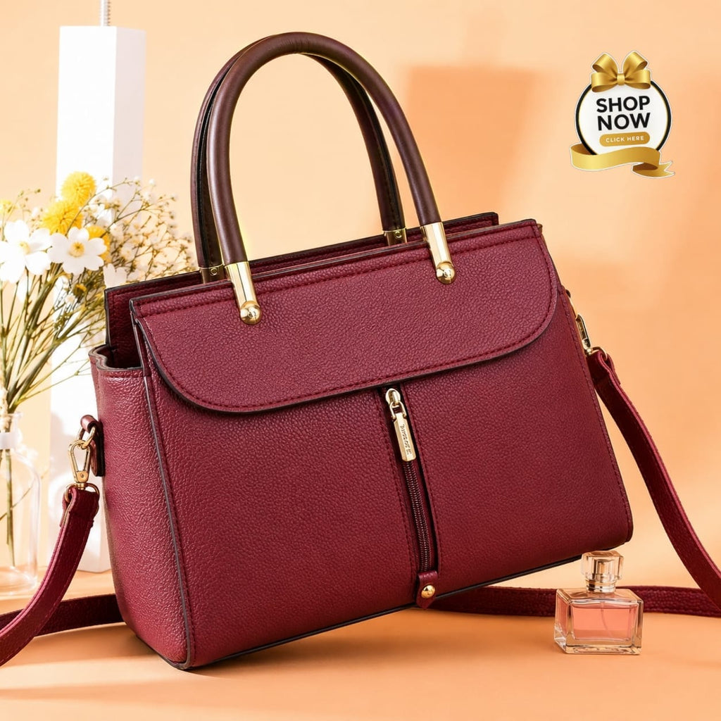 Premium 3-Zipper Shoulder Bag