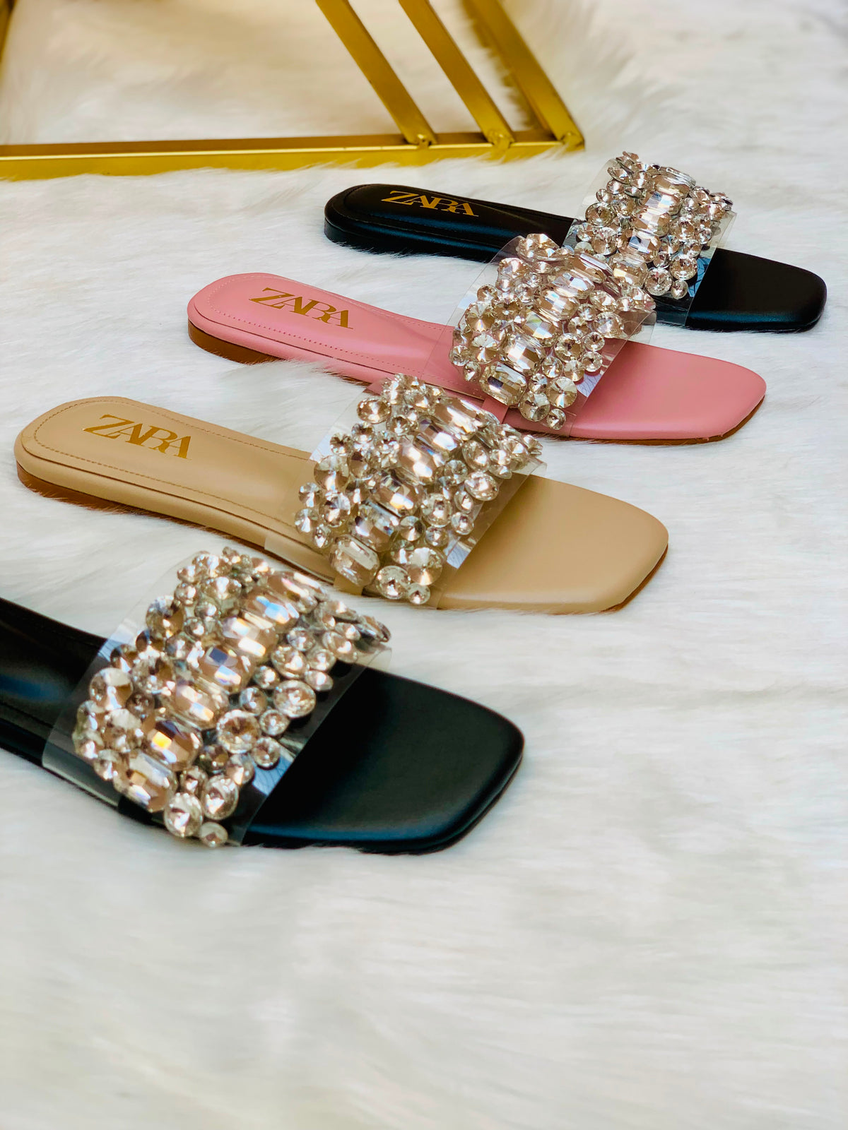 Rhinestone Embellished Flat Slipper