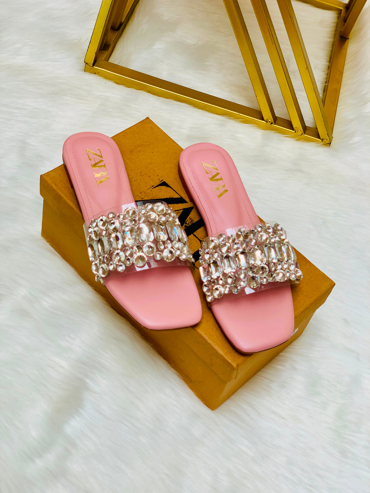 Rhinestone Embellished Flat Slipper