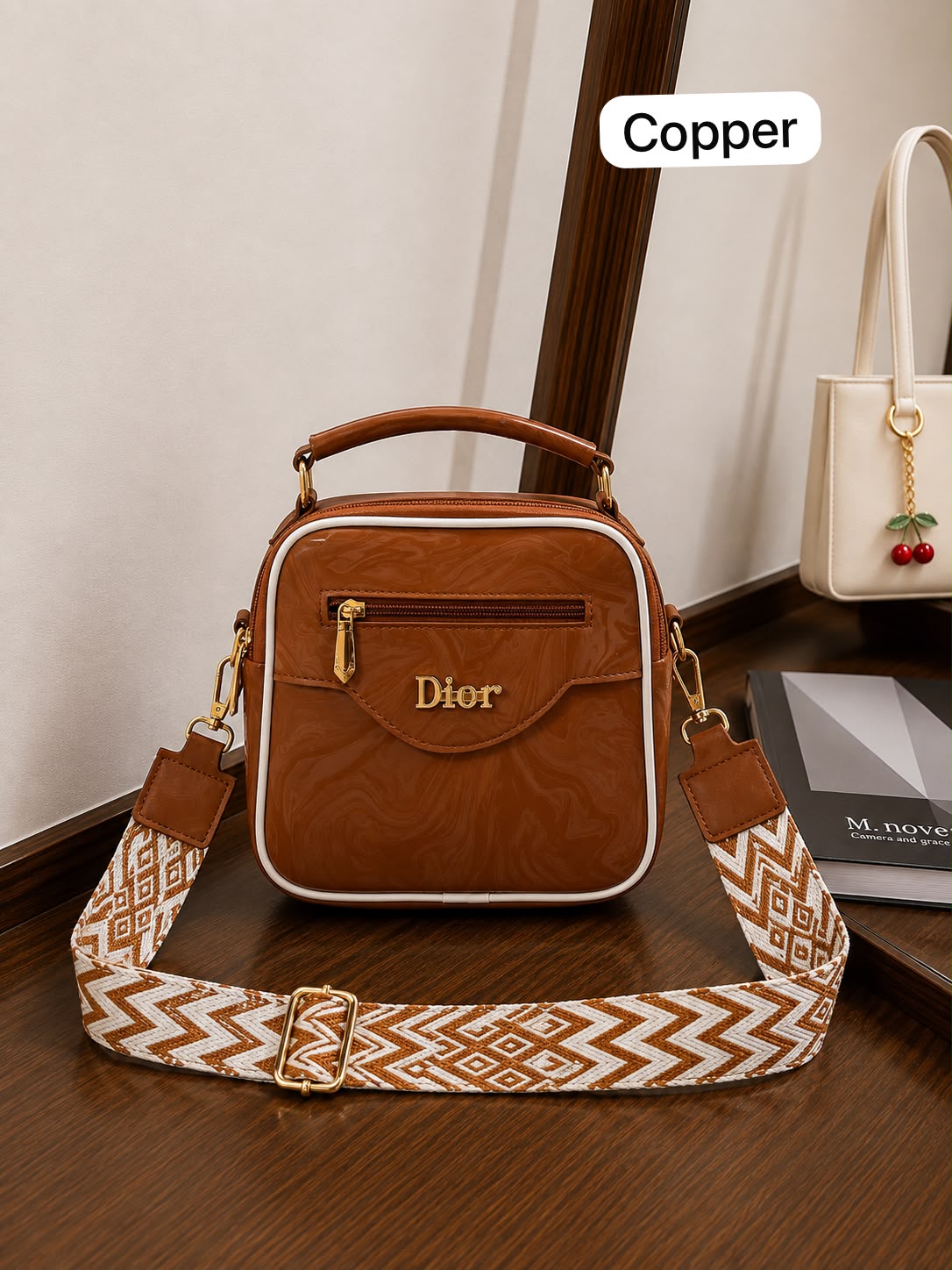 Premium 3-Zipper Crossbody Bag