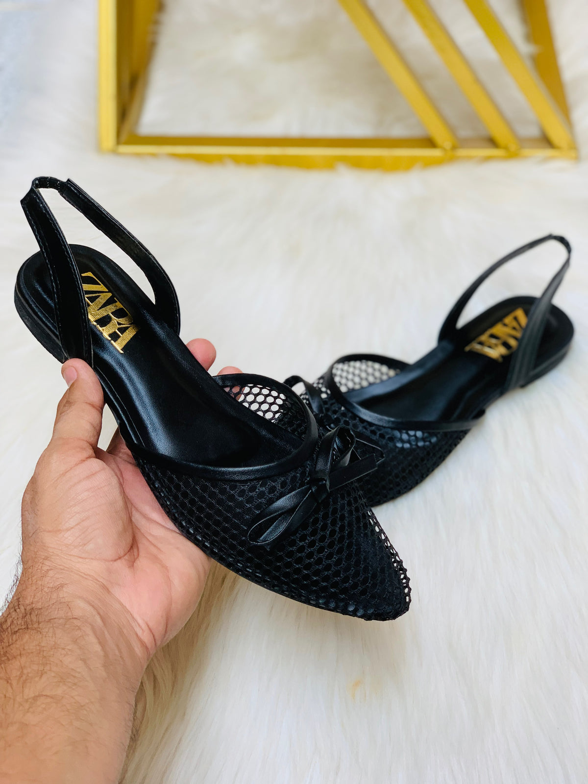Premium Net Flat Pumps