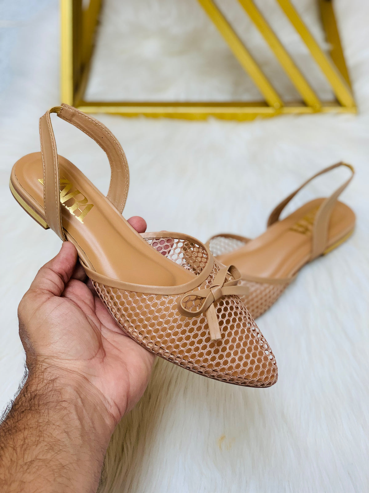 Premium Net Flat Pumps