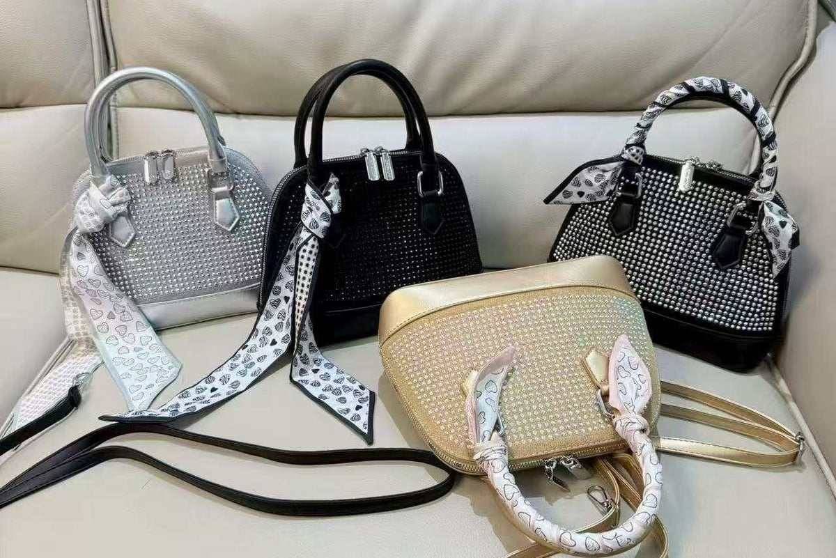 Luxury Shimmer Stone Crossbody Bag