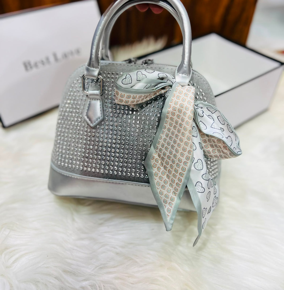 Luxury Shimmer Stone Crossbody Bag