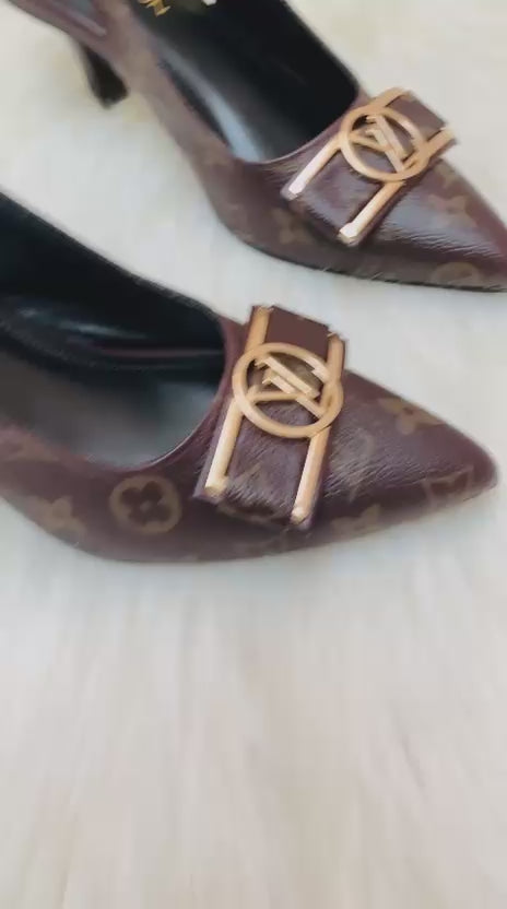 Premium LV Style Slingback Heels