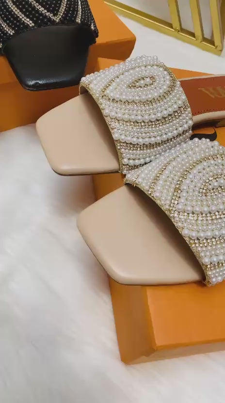 Premium Beaded Flat Slipper