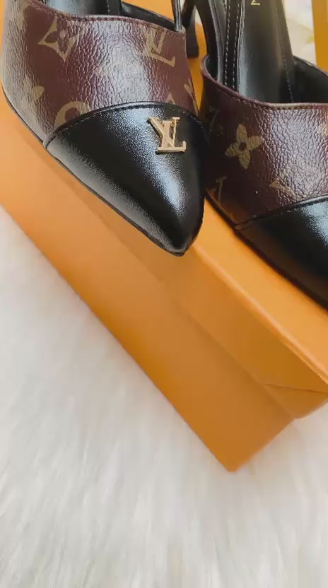 Premium LV Style Slingback Heels