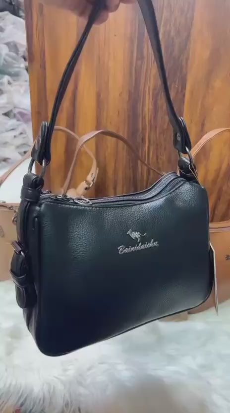 Premium Soft 2-Zipper Handbag